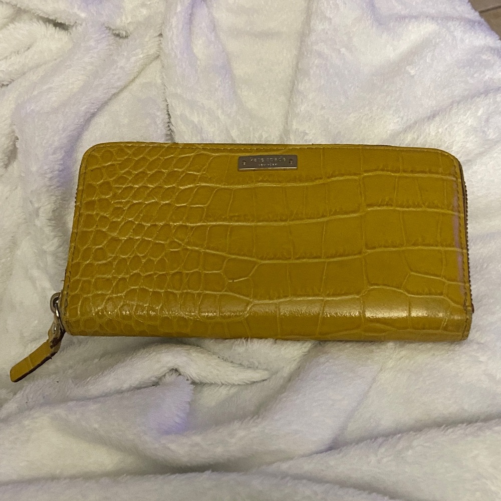 Kate Spade Mustard Croc Embossed Wallet